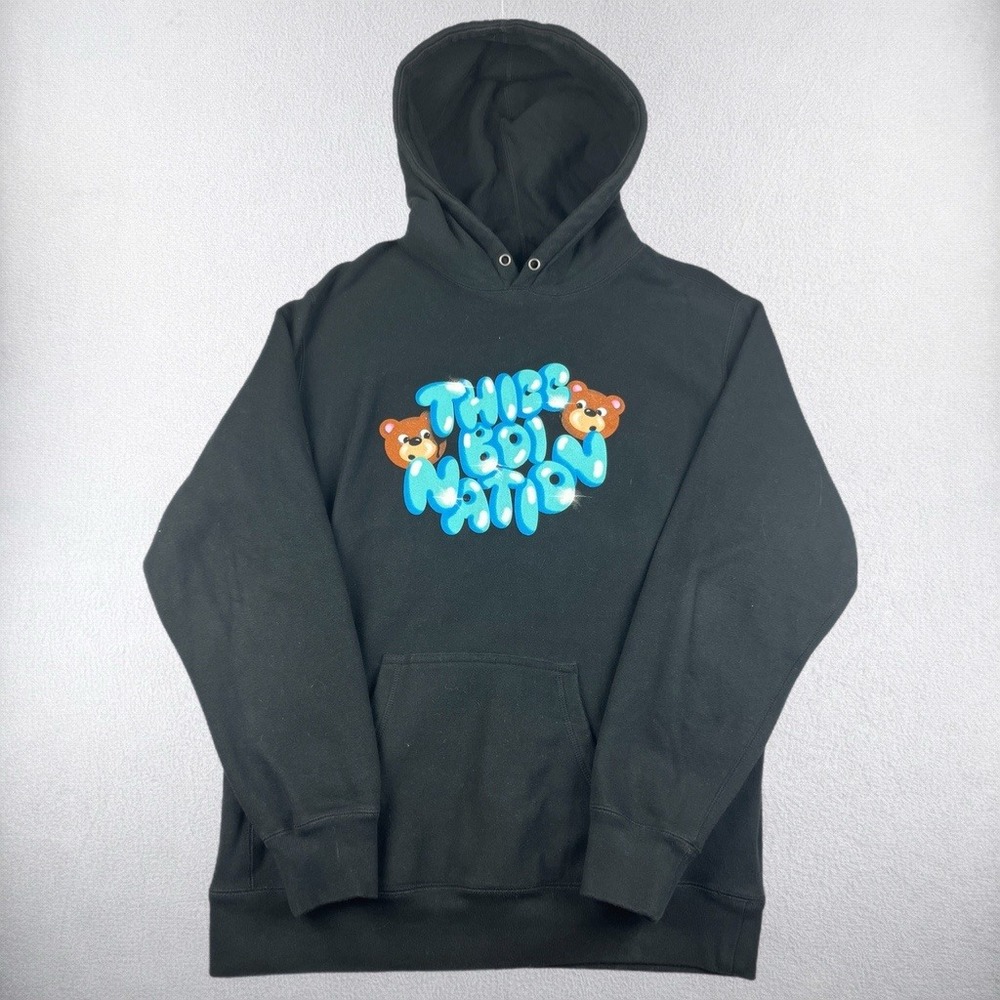 YMH Studios Hoodie Mens Large Black Thicc Boi Nation Bear Segura Kreischer